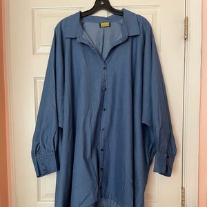 Maxi Plus Size Demin High Low Dress